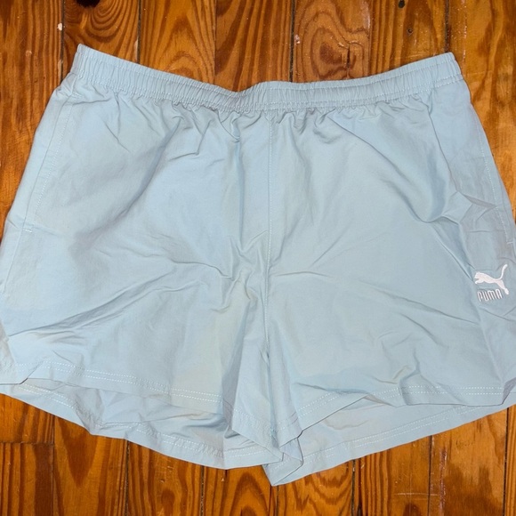 Puma‎ Men's Swim Training Shorts Size Large Light Blue Quick-Dry Athletic Gym - Picture 1 of 4